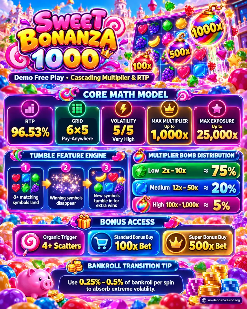 Sweet Bonanza 1000 RTP and Math Model Breakdown